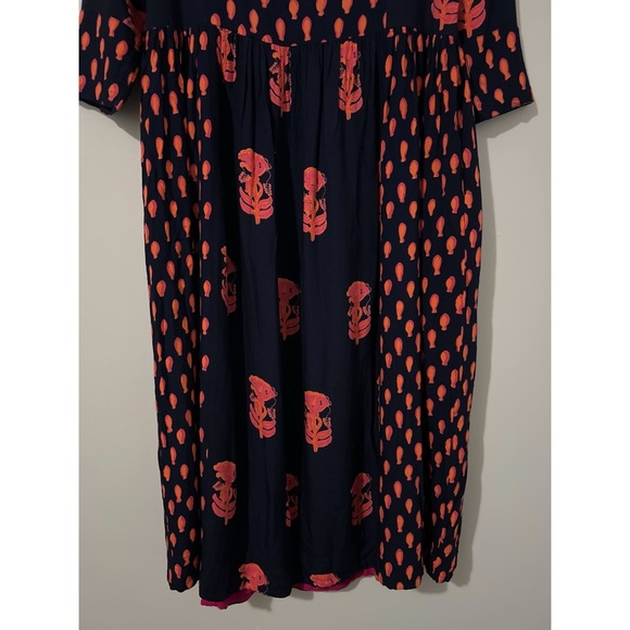 Max Dress Women’s Medíum Blue Multi Pockets Bohemian Made In India - Picture 8 of 14